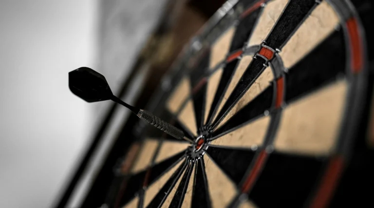 dart on center of board