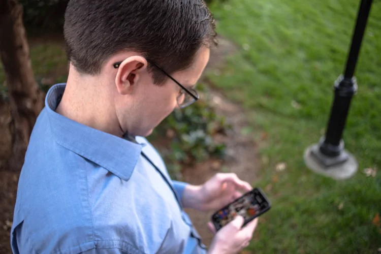 man browsing mobile device