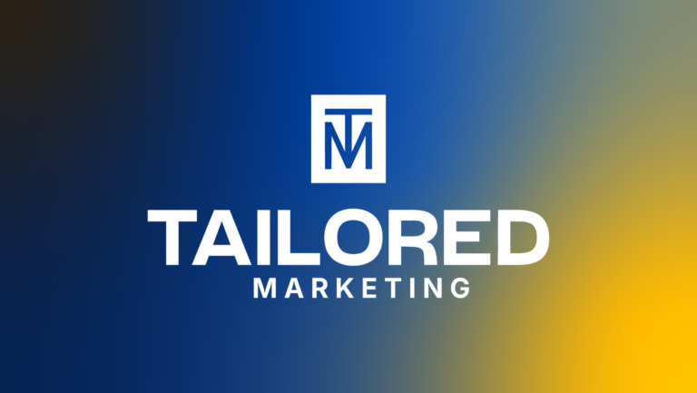 Tailored Marketing logo on gradient background