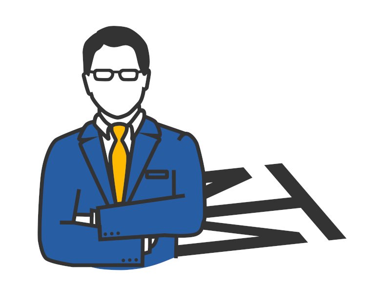Tailored Marketing avatar with logo shadow